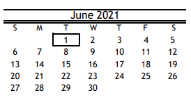 District School Academic Calendar for Montgomery Elementary for June 2021