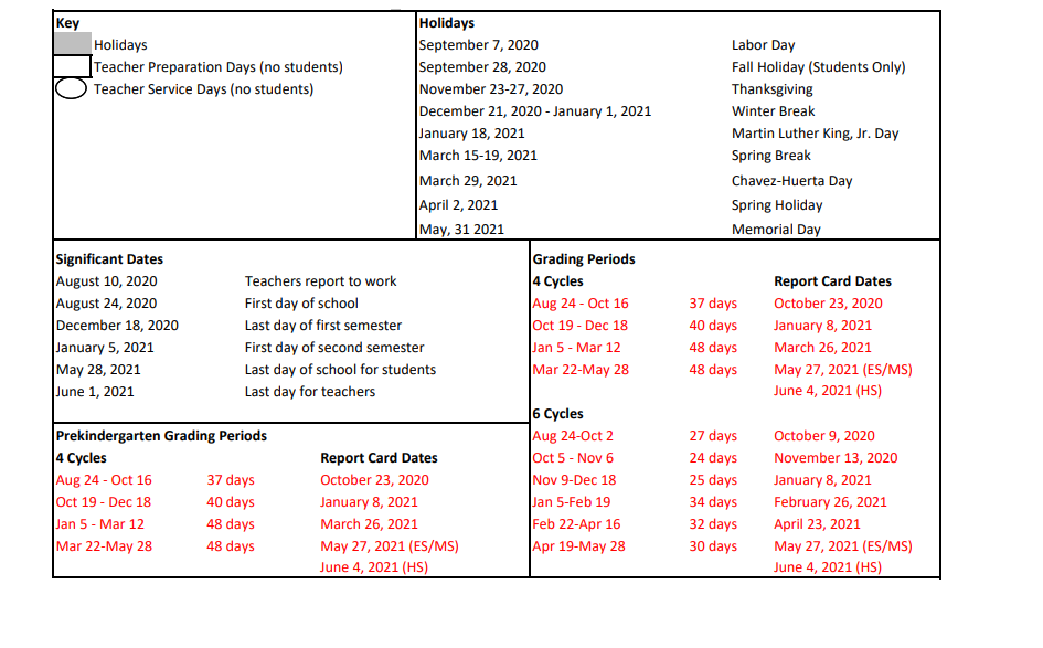 District School Academic Calendar Key for Highland Hts Elementary