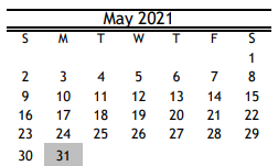 District School Academic Calendar for Rebuild Hisd Campus for May 2021