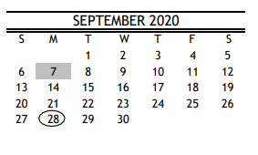District School Academic Calendar for Rebuild Hisd Campus for September 2020