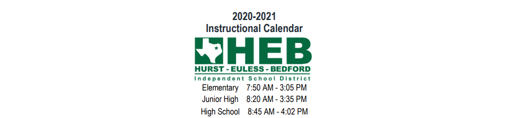 District School Academic Calendar for Euless J H