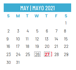 District School Academic Calendar for Farine Elementary for May 2021