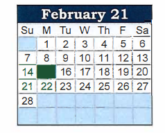 District School Academic Calendar for Jefferson County Adult High School for February 2021