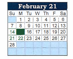 District School Academic Calendar for Jefferson Middle School for February 2021