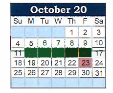 District School Academic Calendar for Dandridge Elementary School for October 2020