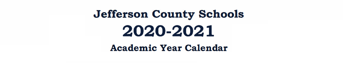 District School Academic Calendar for Jefferson County High School