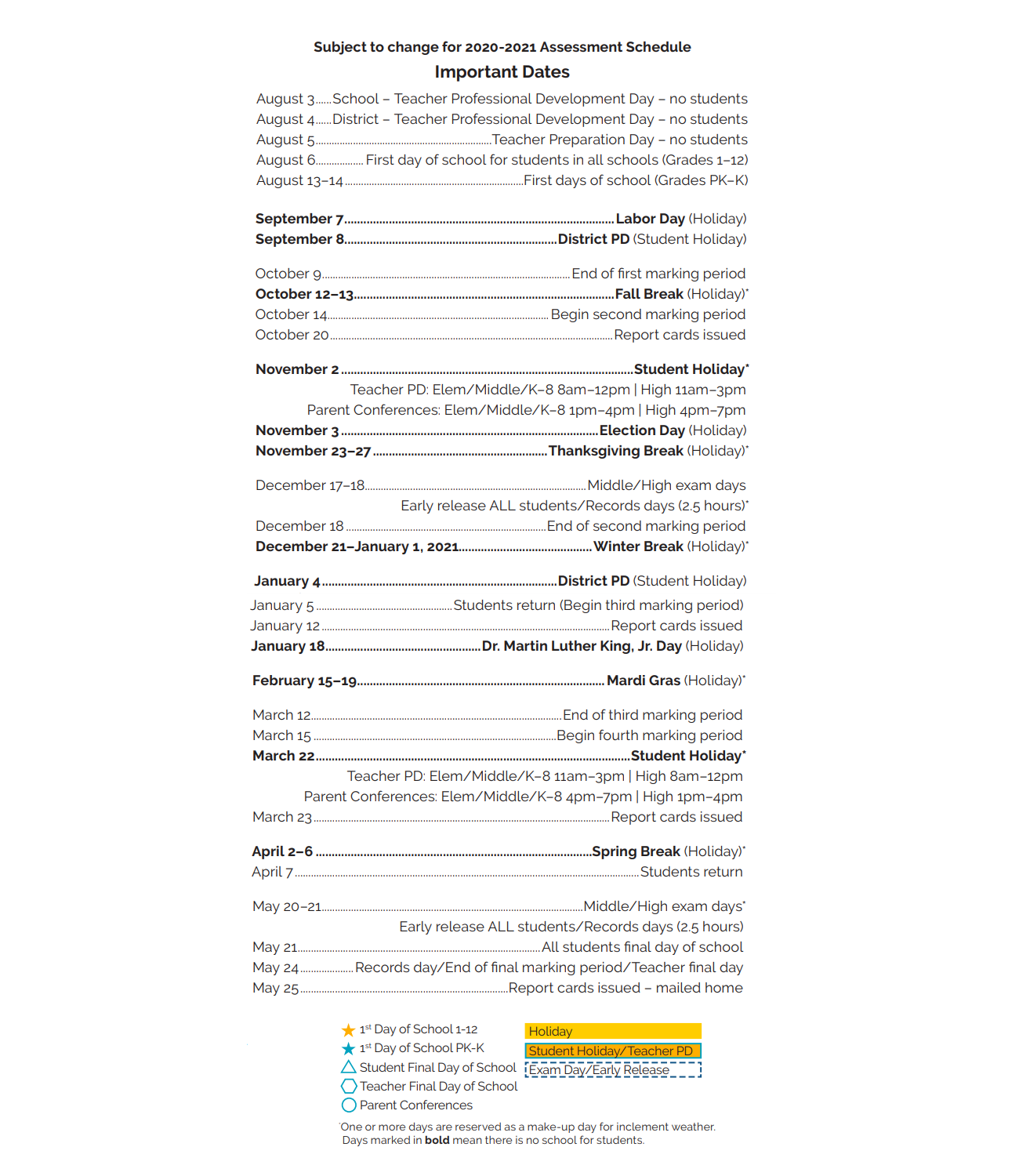 District School Academic Calendar Key for Gretna NO. 2 Academy For Advanced Studies