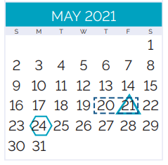 District School Academic Calendar for Theodore Roosevelt Middle School for May 2021