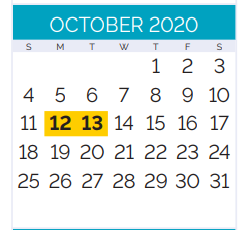 District School Academic Calendar for Grand Isle High School for October 2020