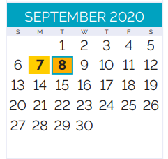 District School Academic Calendar for Gretna NO. 2 Academy For Advanced Studies for September 2020