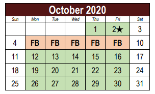 District School Academic Calendar for Mountain View Elementary School for October 2020