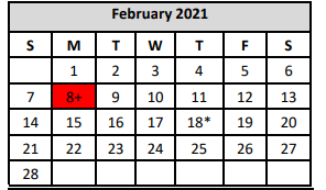 District School Academic Calendar for Mary Lou Hartman for February 2021