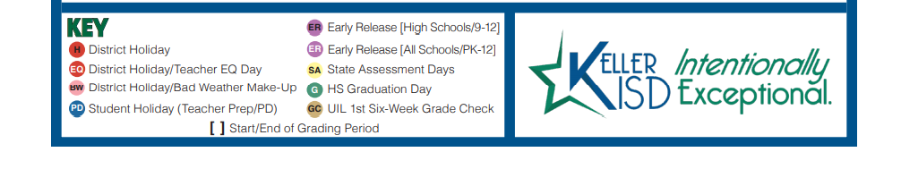 District School Academic Calendar Key for Keller-harvel Elementary