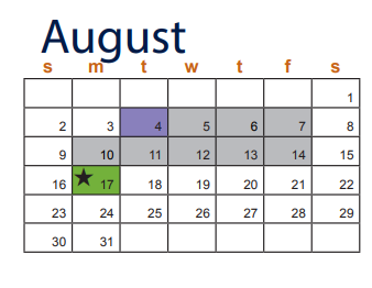 District School Academic Calendar for Bell County Juvenile Detention Cen for August 2020