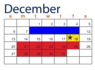 District School Academic Calendar for Venable Village Elementary for December 2020