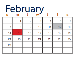 District School Academic Calendar for Pathways Learning Center for February 2021