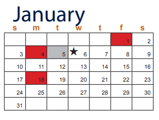 District School Academic Calendar for Pershing Park Elementary for January 2021