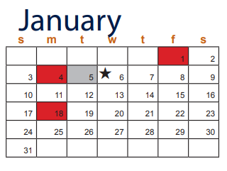 District School Academic Calendar for Pathways Learning Center for January 2021