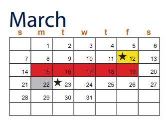 District School Academic Calendar for Smith Middle School for March 2021