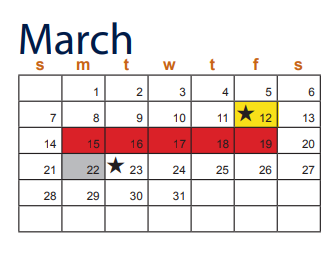 District School Academic Calendar for Pershing Park Elementary for March 2021