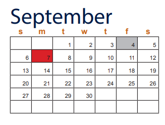 District School Academic Calendar for Bell County Juvenile Detention Cen for September 2020