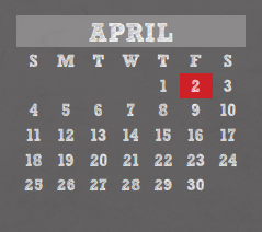 District School Academic Calendar for Schindewolf Intermediate School for April 2021