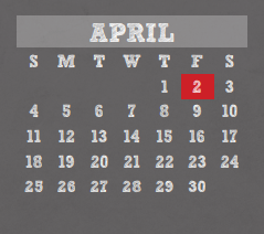 District School Academic Calendar for Klenk Elementary for April 2021