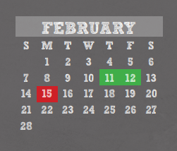 District School Academic Calendar for Wunderlich Intermediate for February 2021