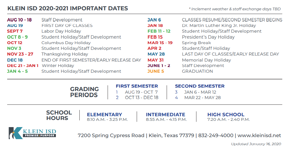 District School Academic Calendar Key for Brill Elementary