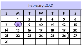 District School Academic Calendar for Eligio Kika De La Garza Elementary for February 2021