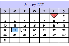 District School Academic Calendar for Cesar Chavez Middle School for January 2021