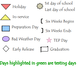 District School Academic Calendar Legend for Ann Richards Middle School