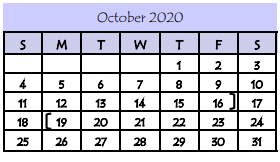 District School Academic Calendar for Cesar Chavez Middle School for October 2020