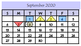District School Academic Calendar for E B Reyna Elementary for September 2020