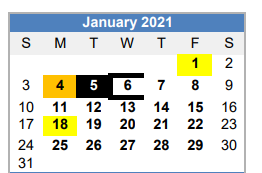 District School Academic Calendar for Floresville Alternative for January 2021