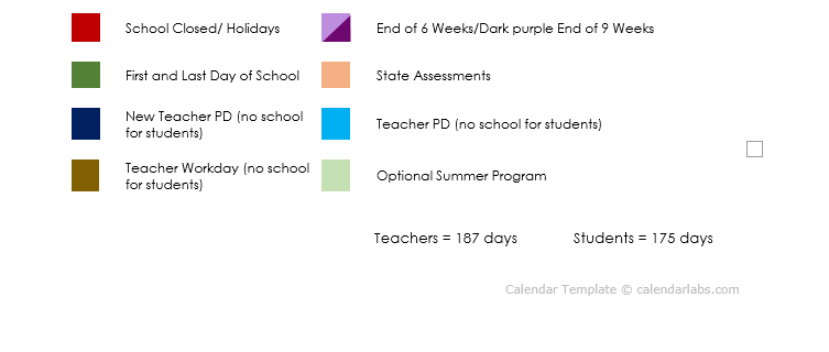 District School Academic Calendar Key for Effie Morris El