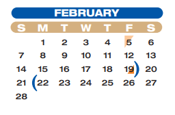 District School Academic Calendar for Alternative Learning Center for February 2021