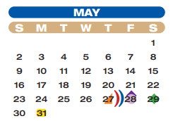 District School Academic Calendar for Wessendorff Middle for May 2021
