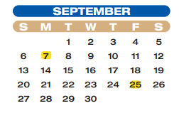District School Academic Calendar for Wessendorff Middle for September 2020