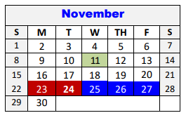 District School Academic Calendar for Lampasas H S for November 2020