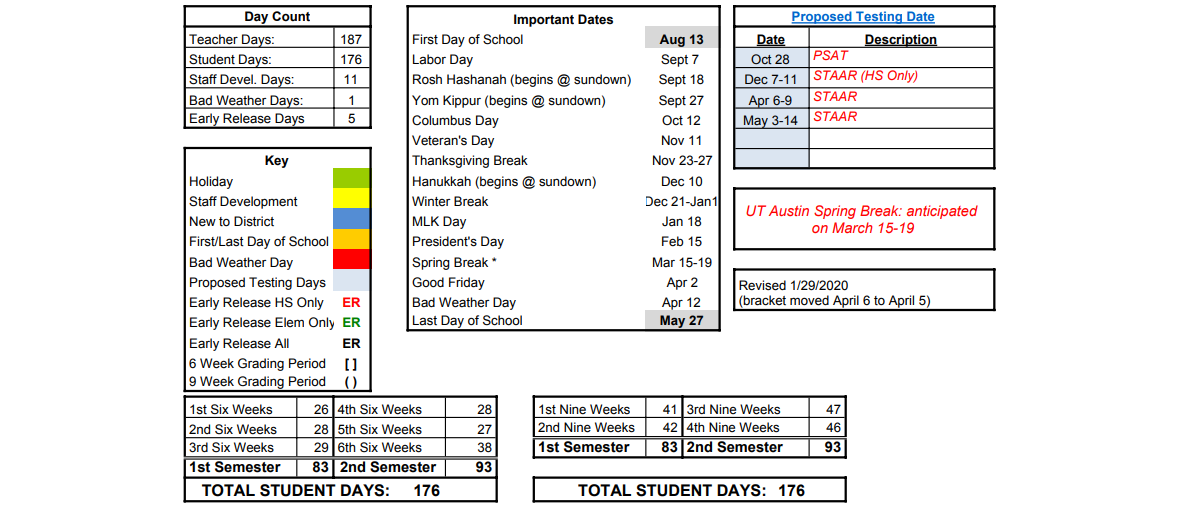 District School Academic Calendar Key for Bagdad Elementary School