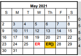 District School Academic Calendar for Winkley Elementary School for May 2021