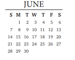 District School Academic Calendar for Leander Middle School for June 2021
