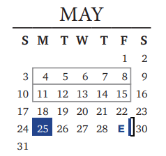District School Academic Calendar for Leander Middle School for May 2021