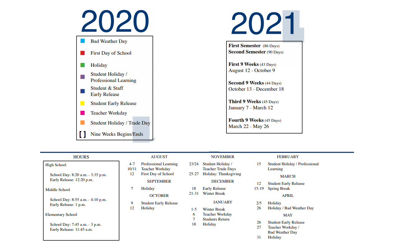 District School Academic Calendar Key for Morningside Elem