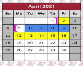 District School Academic Calendar for Liberty-eylau Pre-k Center Grandvi for April 2021