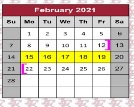 District School Academic Calendar for Liberty-eylau Middle for February 2021