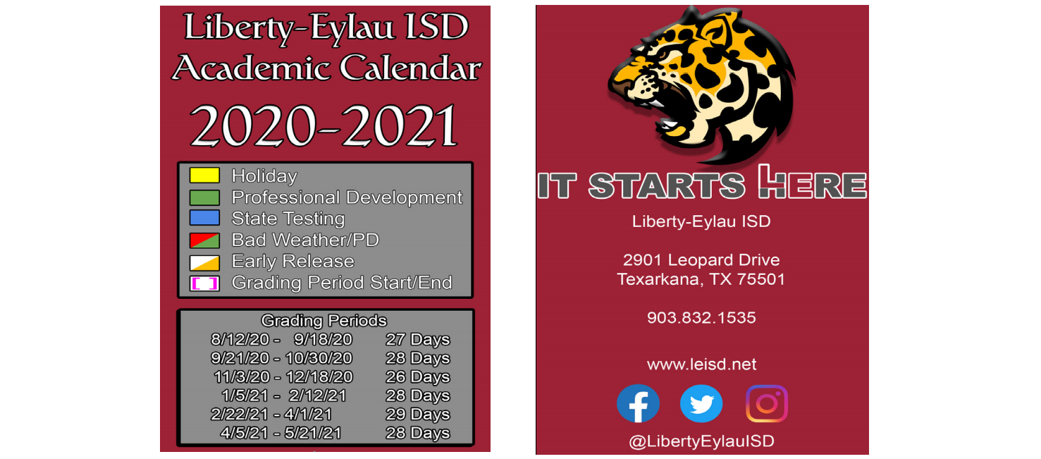 District School Academic Calendar Key for Liberty-eylau H S