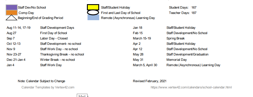 District School Academic Calendar Key for Liberty Hill High School