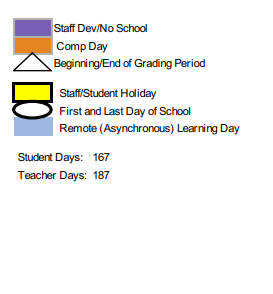 District School Academic Calendar Legend for Liberty Hill Junior High